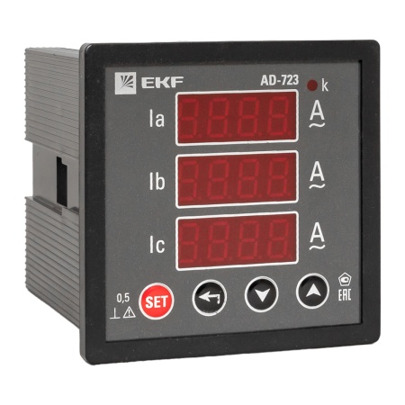 Амперметр AD (AM-D) 723 цифровой на панель 72х72 трехфаз